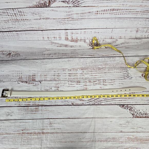 Banana Republic Belt Womens 28 White Leather Tortoise Buckle Made in Italy Class - Picture 4 of 5